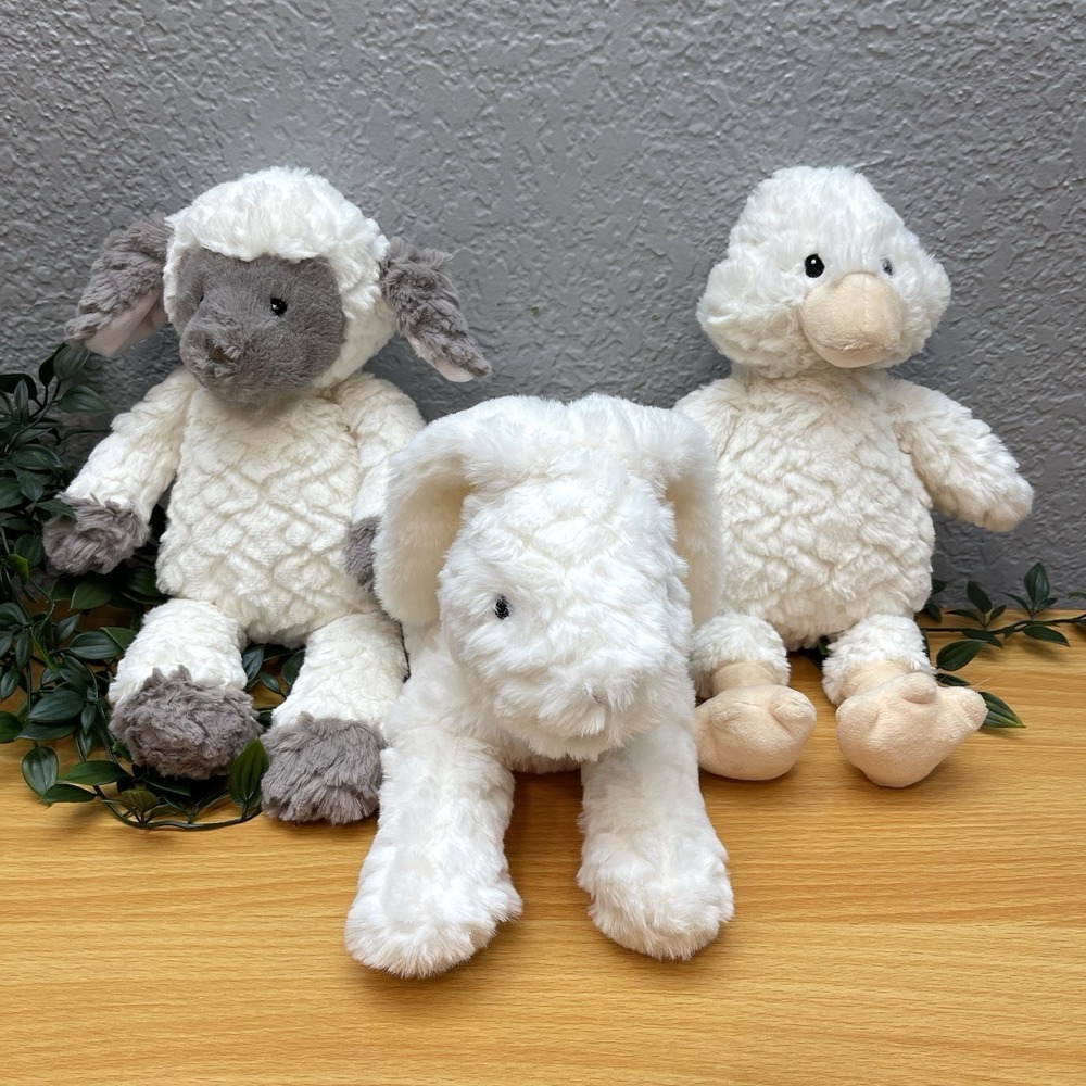 Mary Meyer Putty Nursery Plush Lot Lamb Bunny Duck Soft Stuffed Baby Toy Set